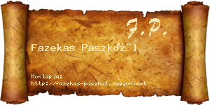 Fazekas Paszkál névjegykártya