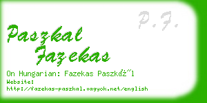 paszkal fazekas business card